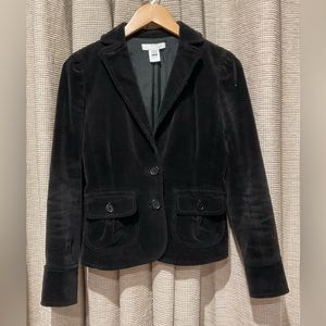 Vintage White House Black Market Black Corduroy Blazer, Size 2